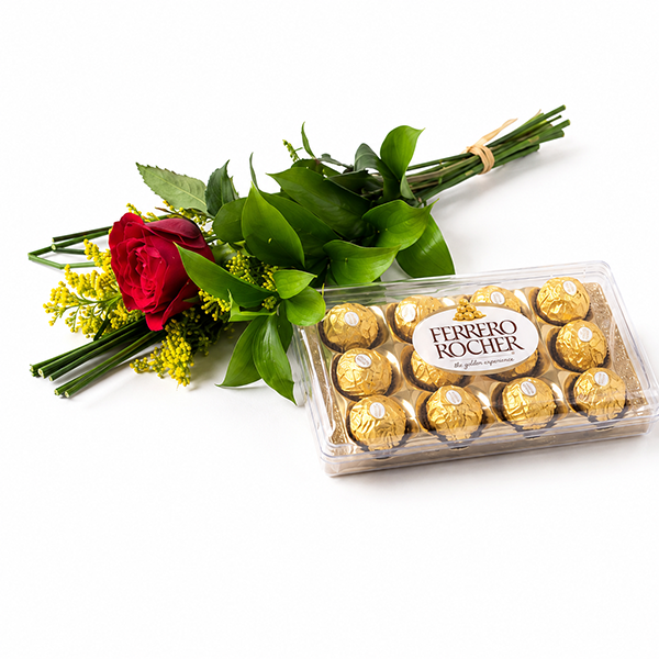 Rosa Solit�ria Vermelha e Chocolate