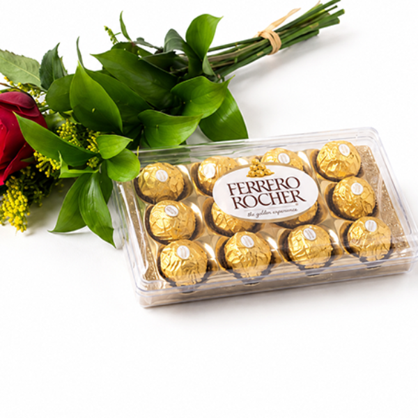 Rosa Solit�ria Vermelha e Chocolate