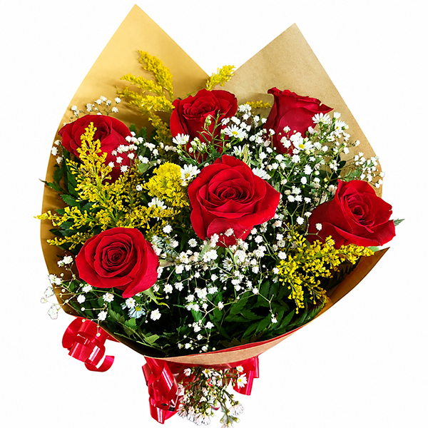 Buqu� com 6 rosas Premium