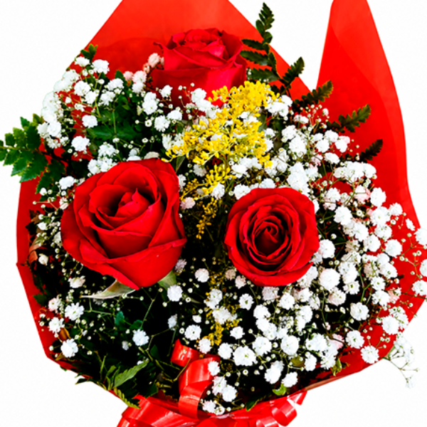 Buqu� Tradiconal com 3 rosas