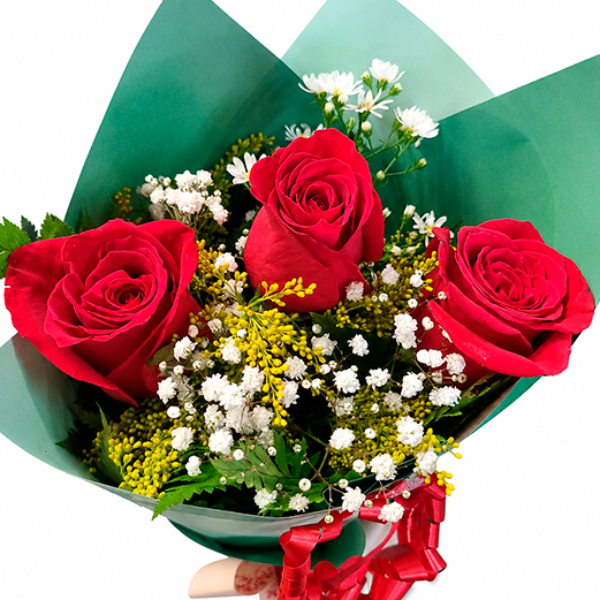 Buqu� com 3 rosas premium