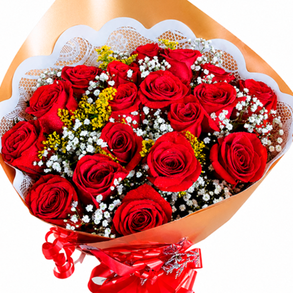 Buqu�  Tradiconal com 18 rosas Premium
