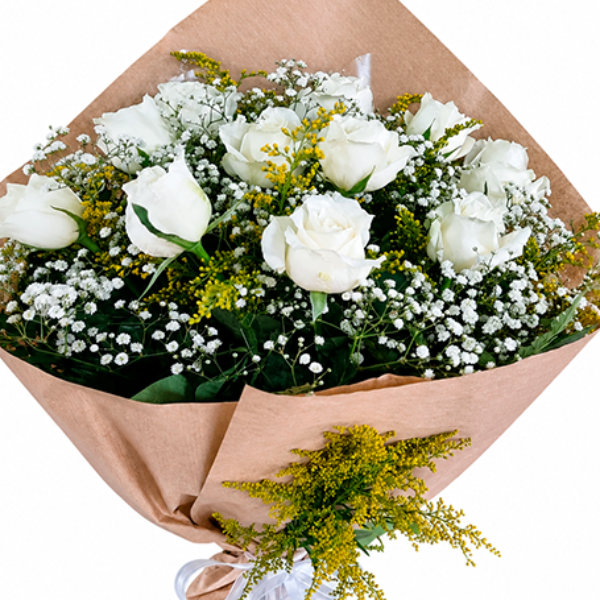 Buqu� Pureza de Rosas Brancas